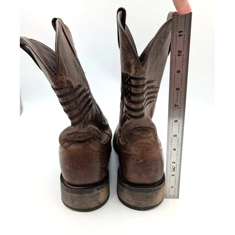 Ariat Circuit Patriot Western Boots Square Toe Men's Brown Size US14D EU48